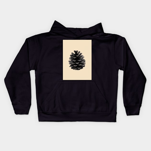 Black Pinecone Kids Hoodie by maxcode